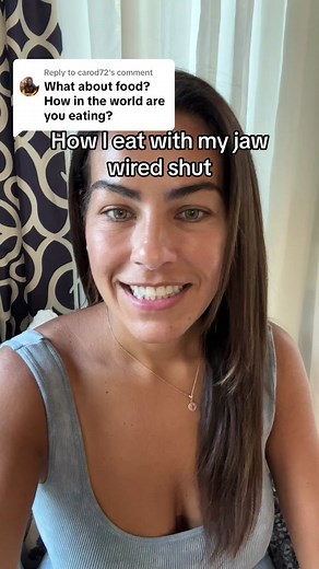 Replying to @carod72 how i eat with my jaw wired shut #jawwiredshut #wiredjaw #day7