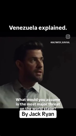 Predictive programming. Jack Ryan told us why Venezuela is important to American national security.