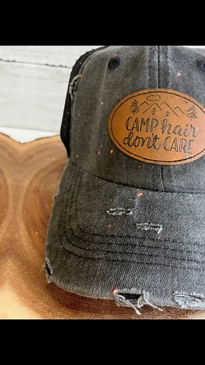 Distressed Hat With Custom Leather Patch 🤎 | Desert Snow Creations