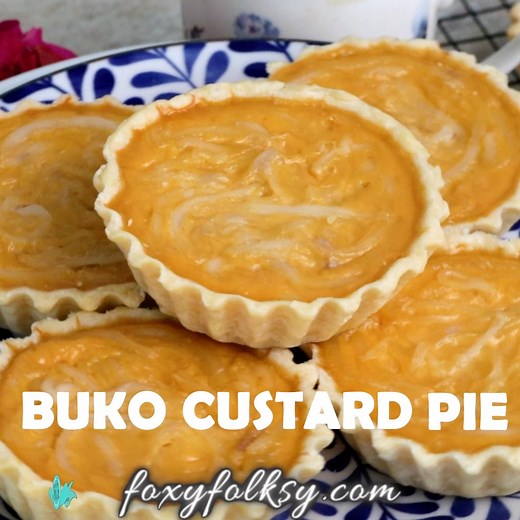 Buko Custard Pie is a delightful and creamy dessert that combines the tropical flavor of young coconut (buko) with the rich and smooth texture of custard. This dessert is popular in Filipino cuisine, known for its sweet and refreshing taste. | Foxy Folksy - Modern Filipino Kitchen