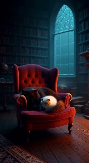 [Lo-Fi Daily]The mysterious castle library 🏰🐈‍⬛🔥 Fireplace ASMR (古城の書斎と暖炉の火🐾)