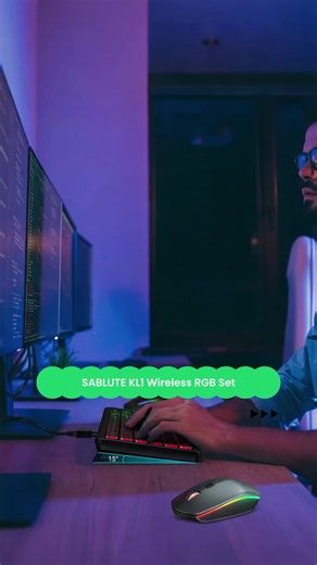 SABLUTE KL1 Wireless Keyboard and Mouse Set Rainbow RGB Backlit Rechargeable 2.4GHz Full-Size with 3 DPI Levels and Sleep Mode(non-bluetooth) #magneticswitchkeyboard #budgetgamingmouse #officedesksetup #magickeyboard #peripherals #logitechg304lightspeed #deskgoods #wirelesscomfort #miniwirelesskeyboard #abtelectronics