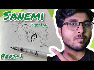 How To Draw Sanemi Using Grid Method Part-1 || Daily Live Art Class ✨