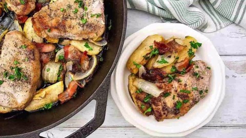 Cast Iron Pork Chops and Apples