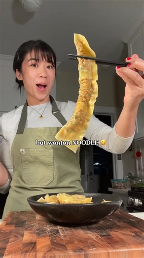 Sarah on Instagram: "Wontons… long tons??? Wonton noodles??? This vid is just jokes, a fun hack I found online :3 would you try it?"