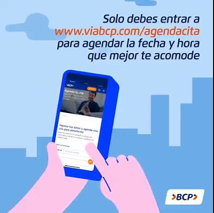 ¡Te sacamos de la cola 🙌! Ahora puedes separar tu cita para ser atendido en plataforma en nuestras agencias 🏦. Solo entra a www.viabcp.com/agendacita para elegir el día y hora🗓. Procura llegar 10 minutos antes de la hora elegida. | Banco de Crédito BCP