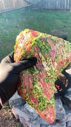 Chimichurri Marinated Tri-Tip with Fries Recipe | Over The Fire Cooking by Derek Wolf