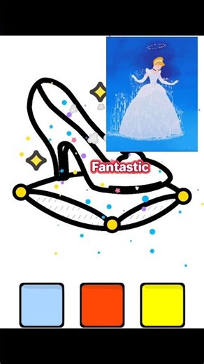 Cute Cartoon Glass Slipper: Magical Fairy Tale High Heel for Coloring Pages #art #asmr