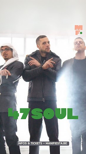47SOUL clôturera l'été en résistance à ManiFiesta ! Le légendaire groupe palestinien d'électro-mijwez a fait vibrer d'autres scènes cet été, mais c'est sur notre Main Stage (13 septembre) qu'ils donneront leur dernier concert en Belgique ! Un must-see parce que : * On les avait bookés avant tout le monde 💁 * Leur mix de beats arabes et d'électronique te fera danser jusqu'au bout de la nuit * Ils appellent leurs concerts "protests with a beat”, ici, tu hurleras ton soutien à la Palestine en ryth
