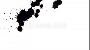 Drop black paint animation on the isolated white background. Abstract black ink footage for artistic overlay, transition and texture footage.