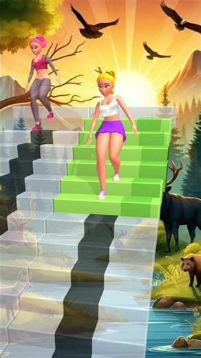 Play and Fail-Down stairs Race 3d