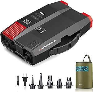 Morpilot 20PSI Paddle Board Pump - Dual Stage Inflation with Powerful SUP Pump Inflator & Deflator, Auto-Off, AC & DC, Intelligent Preset - Perfect for Inflatable Stand-Up Paddle Boards