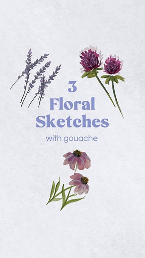 3.1K views · 2.4K reactions | Save for later! 3 simple floral sketches in gouache. Super quick and cute ✨ #gouache #watercolor #watercoloursketch #floralillustration #paintingflowers #watercolorflowers #watercolorflorals #gouacheflowers #gouacheflorals | Courtney Naray | Facebook