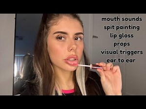 ASMR for sleep: spit painting you & intense mouth sounds (lipgloss, ear to ear)