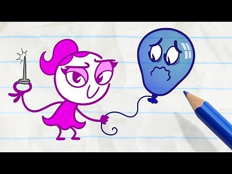 Pencilmate Battles a Balloon! -in- ALL HELIUM BREAKS LOOSE - Pencilmation Cartoons