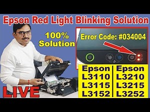 Epson L3210, L3215, L3110 Red light blinking solution. Error code 034004 एप्सन प्रिंटर कैसे ठीक करें