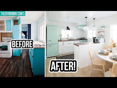 EXTREME Small Kitchen Makeover | Part 2: Before & After! | Tiny Cabin Airbnb Renovation