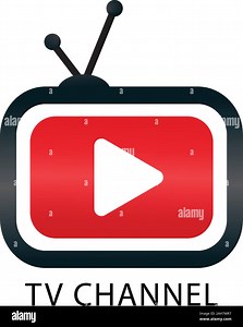 Online TV Channel Logo Design Template, TV icon, Play Button, Live Streaming, Entertainment Company, Antenna, Black, Red, White, Vector Project EPS 10 Stock Vector Image & Art - Alamy