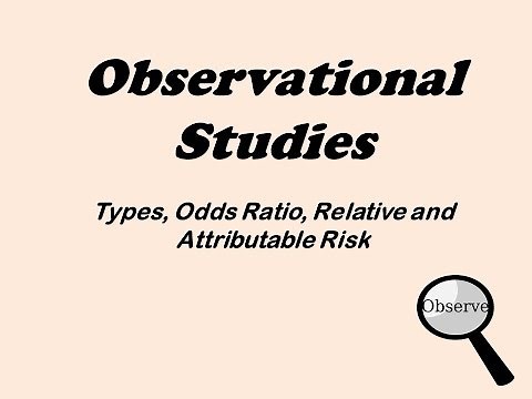 Epidemiology: Observational Study Types, Odds Ratio, Relative Risk, Attributable Risk