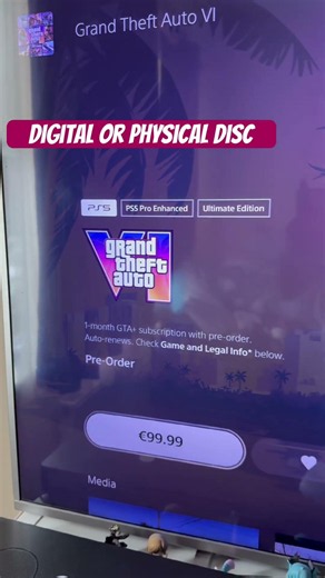 GTA VI preorder #2026 #gaming #playstation #rockstargames #gta6 #preorder #november #digital #shorts