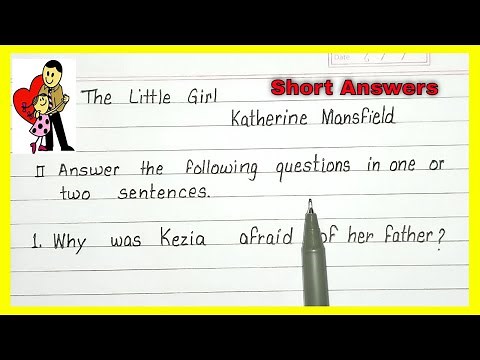 The Little Girl Class 9 English Beehive 🐝 Chapter 3 Question Answer