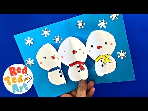 EASY Snowman Pop Up Card DIY - 3d Christmas Card Crafts & Winter Card Designs