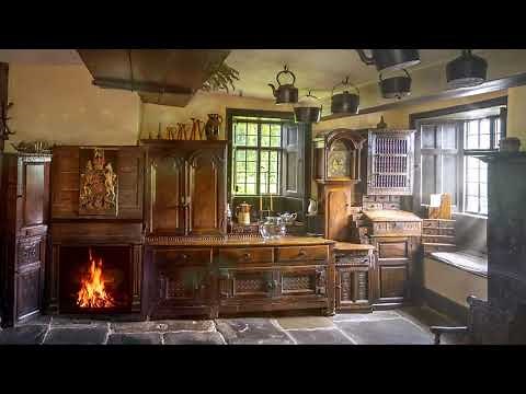 Ambience/ASMR: Tudor (16th Century) Kitchen & Fireplace, 5 Hours