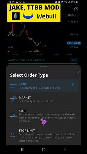 How to Set a Options Stop-Loss with Webull. #shorts #stocktrading #webull