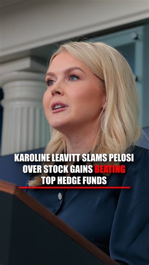 512K views · 27K reactions | "[President Trump] doesn't want to see people like Nancy Pelosi enriching themselves off of public service and ripping off their constituents in the process." Karoline Leavitt says President Trump supports the idea of banning stock trading for members of Congress after reports showed Nancy Pelosi's stock portfolio outperformed every large hedge fund in 2024. | Fox News | Facebook