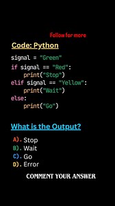 What will be the output of this python code? Comment your answer. . . . . . . . . #pythonprogramming #reach #growth #fyp #exploremore | Vibe Snips