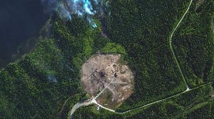 Satellite images show failed test of Russian RS-28 Sarmat ballistic missile