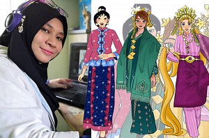 Malaysian Artist Swaps Disney Princesses’ Flowy Gowns With Beautiful Local Traditional Costumes