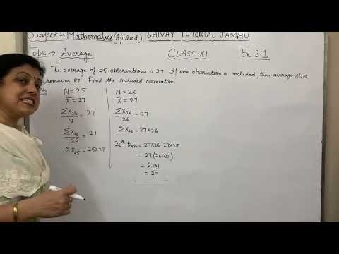 Averages | Quantitative Aptitude | Ex : 3.1 | Applied Maths | Class 11
