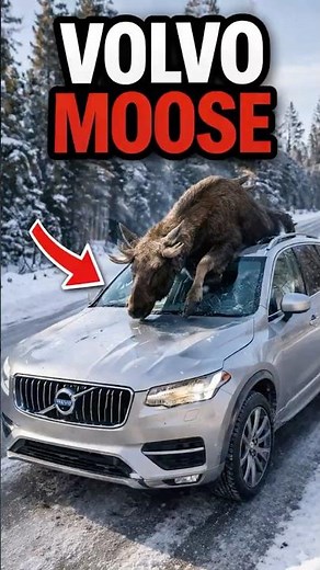 How Volvo Protects You From Giant Moose Hits😮 #volvo #cars #shorts