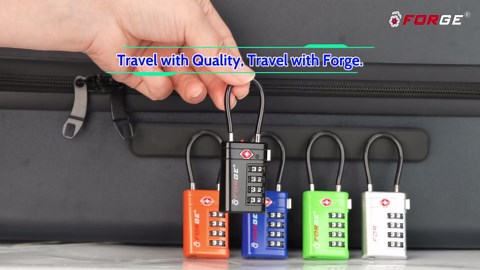 Forge TSA Approved Luggage Locks 4 Digit Combination TSA Travel Locks with TSA008, Open Alert Indicator, Zinc Alloy Body for Luggage, Suitcase, Backpack, and More. Black 2 Locks.