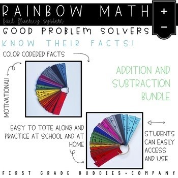 Math Fact Fluency Addition and Subtraction Flash Cards Bundle