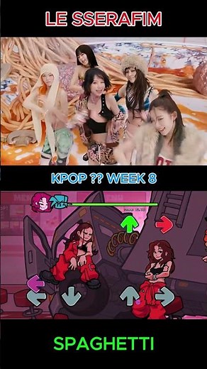 FNF Spaghetti Song | Friday Night Funkin' x LE SSERAFIM (BF/GF) #spaghetti #lesserafim #week8