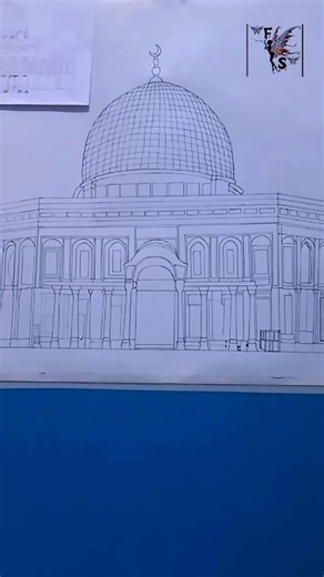 Islamic Art Drawing Tutorial | Masjid Al Aqsa Sketch
