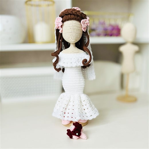 Crochet Bride Doll Outfit Pattern, Amigurumi Clothes (PDF Pattern) - Etsy