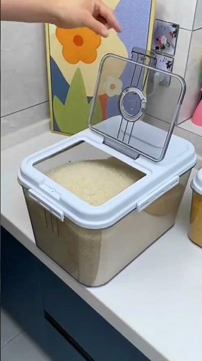 Keep Your Rice Fresh with this Rice Storage Container | Kitchen Organization Tips #shorts