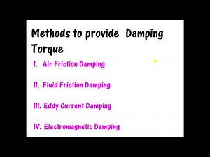 Methods for providing Damping Torque