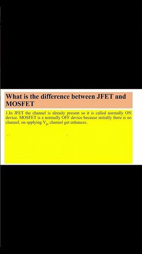Difference between JFET and MOSFET