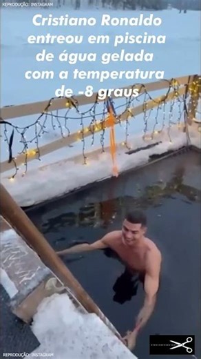 Cristiano Ronaldo entreou em piscina de água gelada com a temperatura de - 8 graus