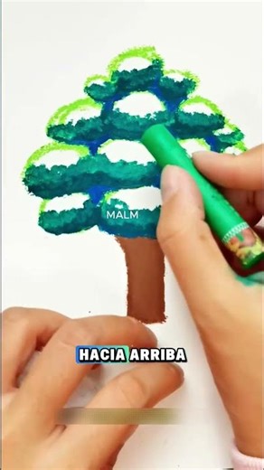 How to draw a realistic tree in 1 minute 🌳🎨 #shorts