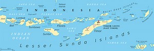Lesser Sunda Islands, Indonesia, political map. Nusa Tenggara...