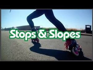 How to stop & control speed on downhill slopes on rollerblades Heel Brake, Plough T-stop Powerslide