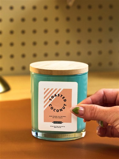 Who knew one candle could serve this many looks? ✨ #CustomLabels #CustomStickers #AveryProducts #SmallBusiness