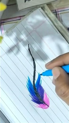 🖼💌Colorful Feather Drawing | Easy & Aesthetic Art #calligraphy #art #painting