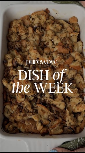 PureWow on Instagram: "With fall on the way, this Mushroom and Sausage Sourdough Stuffing makes the ultimate cozy night dish. Grab the full recipe at the link in our bio. #DishOfTheWeek #mushroom #sourdough #sausage #stuffing #fall #thanksgiving"