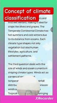 concept of climate classification